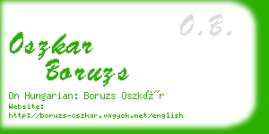 oszkar boruzs business card